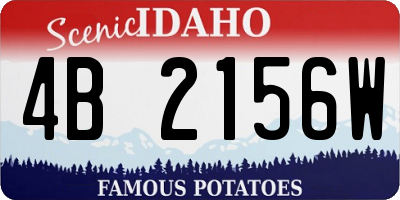 ID license plate 4B2156W