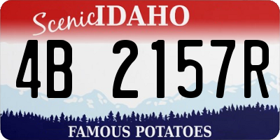 ID license plate 4B2157R