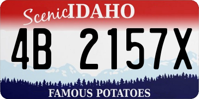 ID license plate 4B2157X