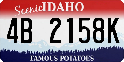 ID license plate 4B2158K