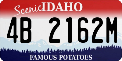 ID license plate 4B2162M
