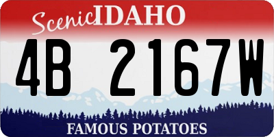 ID license plate 4B2167W