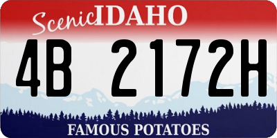ID license plate 4B2172H