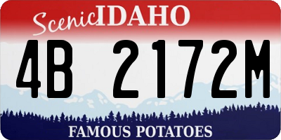 ID license plate 4B2172M