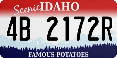 ID license plate 4B2172R