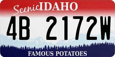 ID license plate 4B2172W