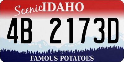 ID license plate 4B2173D