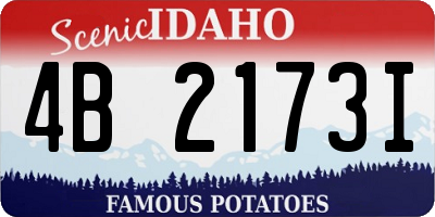 ID license plate 4B2173I