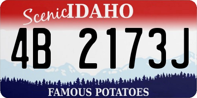 ID license plate 4B2173J