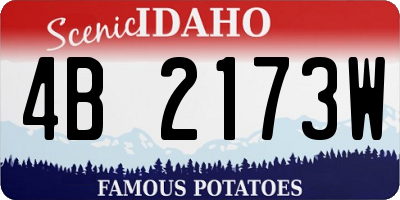 ID license plate 4B2173W