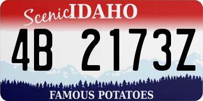 ID license plate 4B2173Z