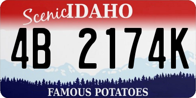 ID license plate 4B2174K