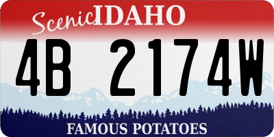 ID license plate 4B2174W