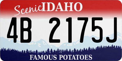 ID license plate 4B2175J