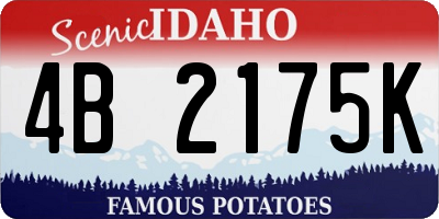 ID license plate 4B2175K