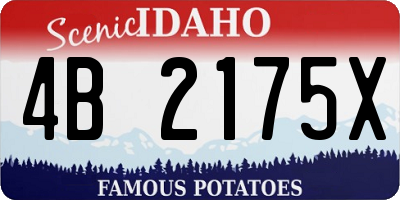 ID license plate 4B2175X