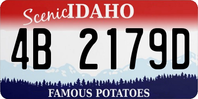 ID license plate 4B2179D