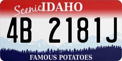 ID license plate 4B2181J