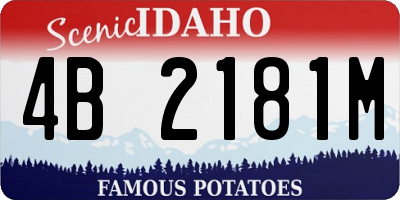 ID license plate 4B2181M