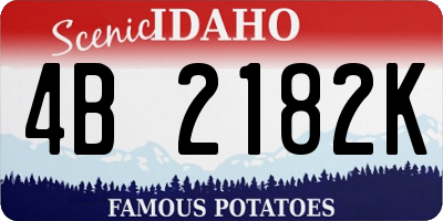 ID license plate 4B2182K
