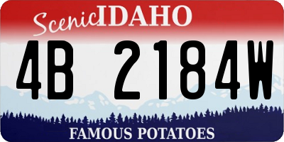 ID license plate 4B2184W