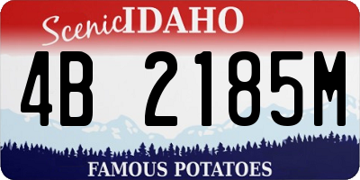 ID license plate 4B2185M