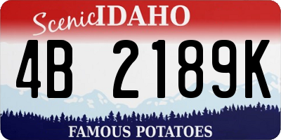 ID license plate 4B2189K