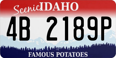ID license plate 4B2189P