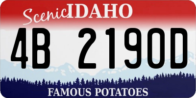 ID license plate 4B2190D