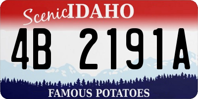 ID license plate 4B2191A