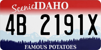 ID license plate 4B2191X