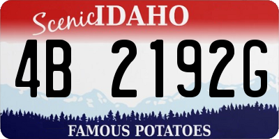 ID license plate 4B2192G