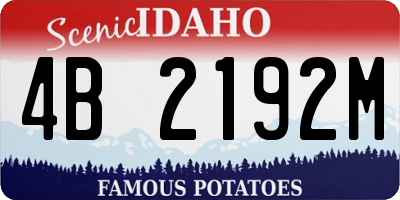 ID license plate 4B2192M