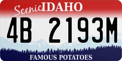 ID license plate 4B2193M