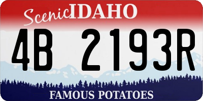 ID license plate 4B2193R