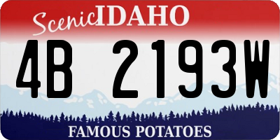 ID license plate 4B2193W