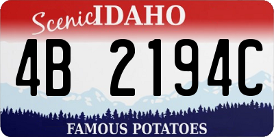 ID license plate 4B2194C