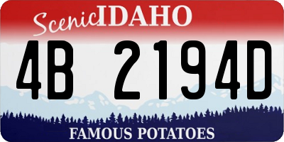 ID license plate 4B2194D