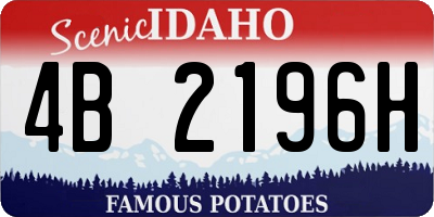 ID license plate 4B2196H
