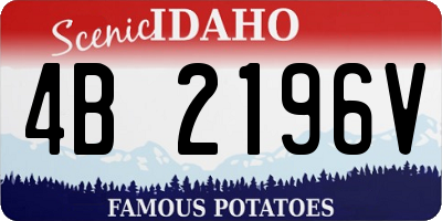 ID license plate 4B2196V
