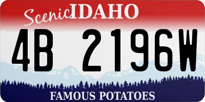 ID license plate 4B2196W