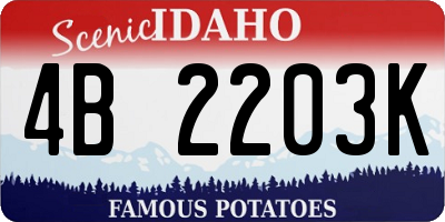 ID license plate 4B2203K