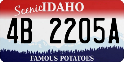 ID license plate 4B2205A