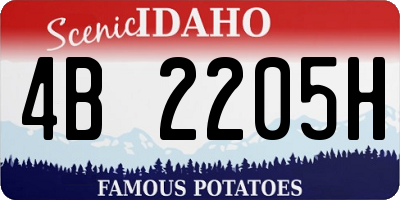 ID license plate 4B2205H