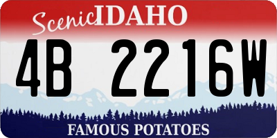 ID license plate 4B2216W