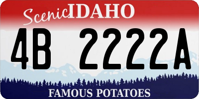 ID license plate 4B2222A