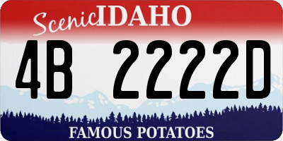 ID license plate 4B2222D