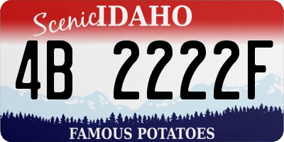 ID license plate 4B2222F