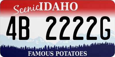 ID license plate 4B2222G
