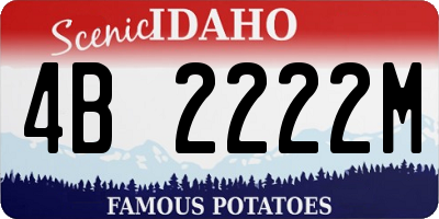 ID license plate 4B2222M